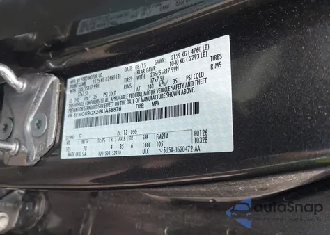 2016 Ford Escape Se from USA, damaged, VIN 1FMCU9GX2GUA58876